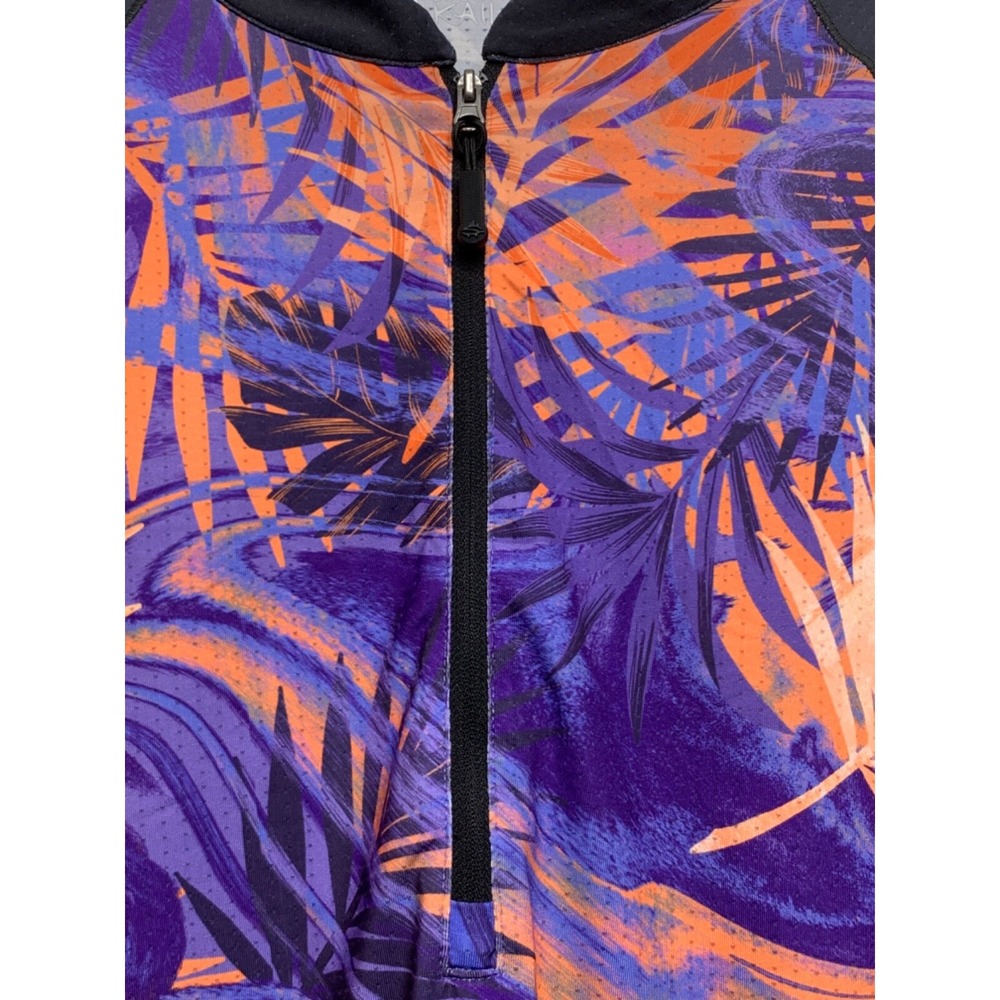 Loco Kaile Womens Size XL Athletic Purple and Orange 1/2 Zip Long Sleeve Shirt - Picture 3 of 5